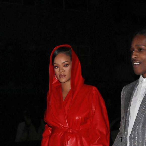 Rihanna, enceinte, et son compagnon A$AP Rocky ont dîné au restaurant "Giorgio Baldi" à Santa Monica, le 12 février 2022.