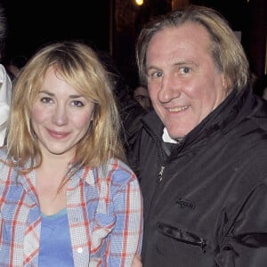 Julie Depardieu et son père Gérard Depardieu - Première du téléfilm "Bernard Henri Levy, la déraison dans l'histoire" tourné pour France 5 au Cinéma La Pagode. Paris.