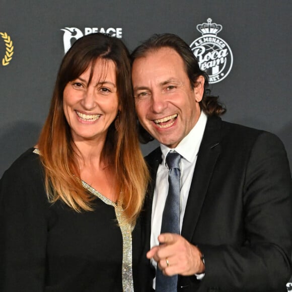 Philippe Candeloro et sa femme Olivia durant la soirée de la 32e édition des Sportel Awards au Grimaldi Forum à Monaco. © Bruno Bebert/Bestimage