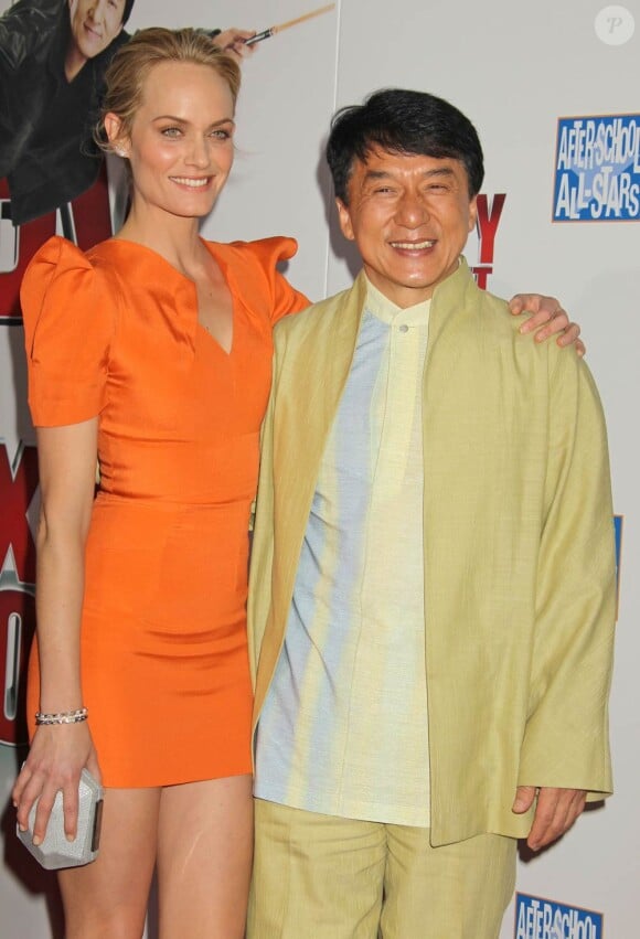 La magnifique Amber Valletta et Jackie Chan, à l'occasion de l'avant-première de The spy next door, au Grove de Los Angeles, le 9 janvier 2010.