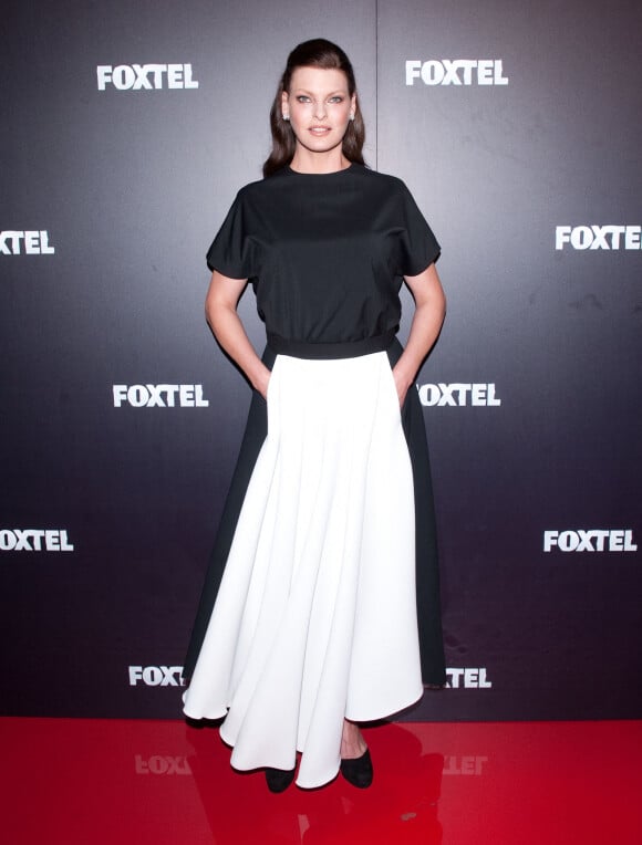 Linda Evangelista à la soirée "Foxtel Upfronts" à Sydney en Australie le 30 octobre 2014. 