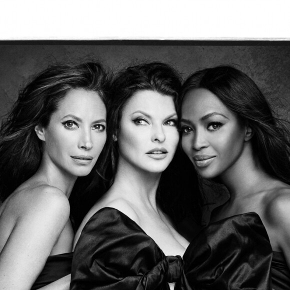 Les trois stars des années 90, Christy Turlington, Linda Evangelista et Naomi Campbell posent pour KnotOnMyPlanet, une organisation de charité ouverte par Doutzen Krauss pour sauver les éléphants. 