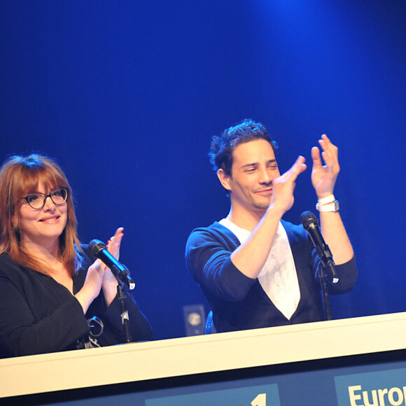 Pierre Bénichou, Caroline Diament, Steevy Boulay, Laurent Ruquier - Scène - Europe 1 fait Bobino à Paris, le 18 février 2013.