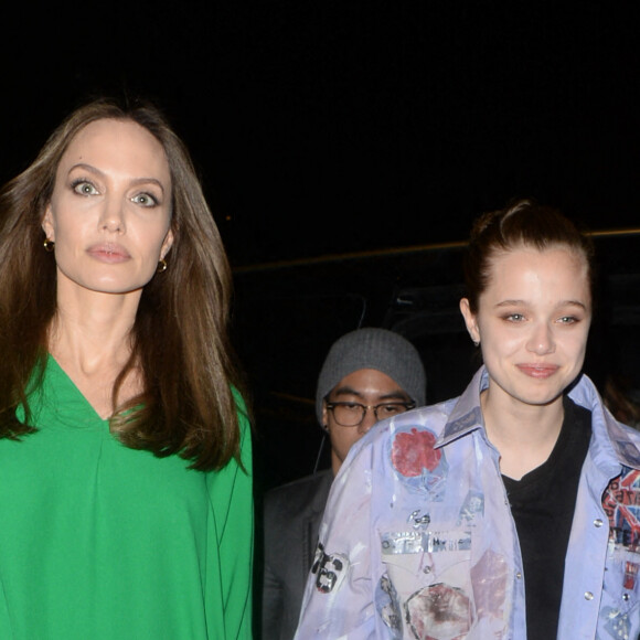 Angelina Jolie et sa fille Shiloh Jolie-Pitt - Les acteurs du film Les Éternels (Eternals) arrivent à l'afterparty de la première du film à Londres le 28 octobre 2021. 