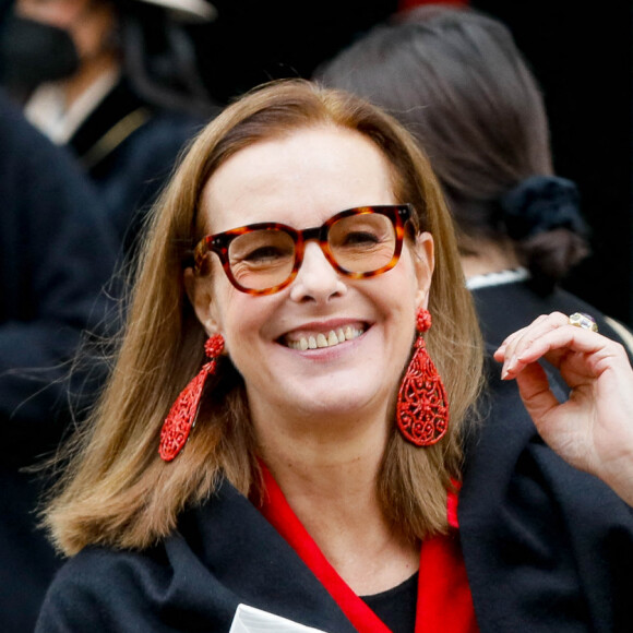 Carole Bouquet à la sortie du défilé Chanel Haute-Couture 2022 au Grand Palais Ephémère dans le cadre de la Fashion Week de Paris, France, le 25 janvier 2022. © Veeren-Clovis/Bestimage 