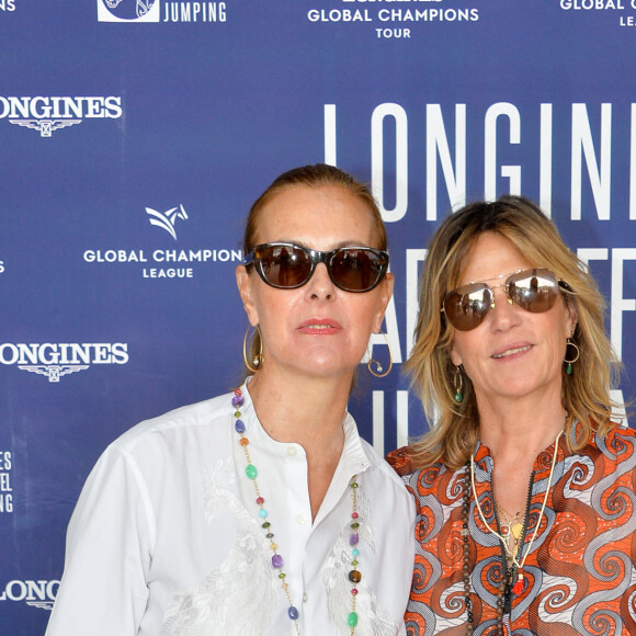 Carole Bouquet et Virginie Coupérie-Eiffel (Présidente de Paris Eiffel Jumping) - Photocall - Longines Paris Eiffel Jumping au Champ de Mars à Paris, le 7 juillet 2019. © Veeren Ramsamy/Bestimage 