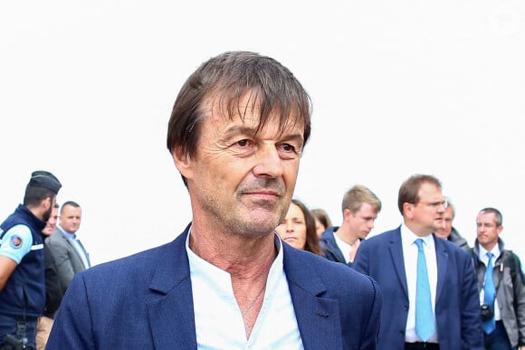 Nicolas Hulot lors de la visite du président de la République au cap Fréhel (Côtes-d'Armor), France, le 20 juin 2018