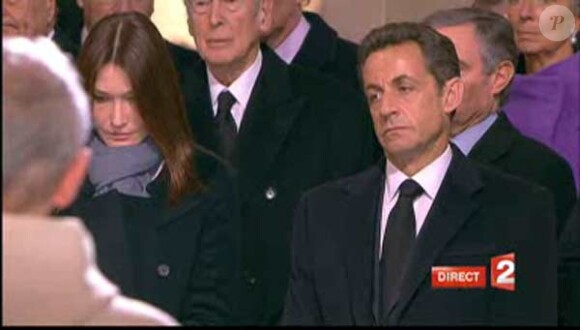 Le couple présidentiel à l'enterrement de Philippe Séguin
