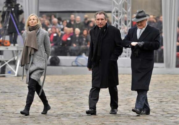 Marielle de Sarnez et François Bayrou lors des obsèques de Philippe Séguin  le 11 janvier 2010.
