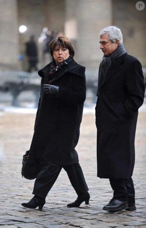 Martine Aubry et Claude Bartolone lors des obsèques de Philippe Séguin