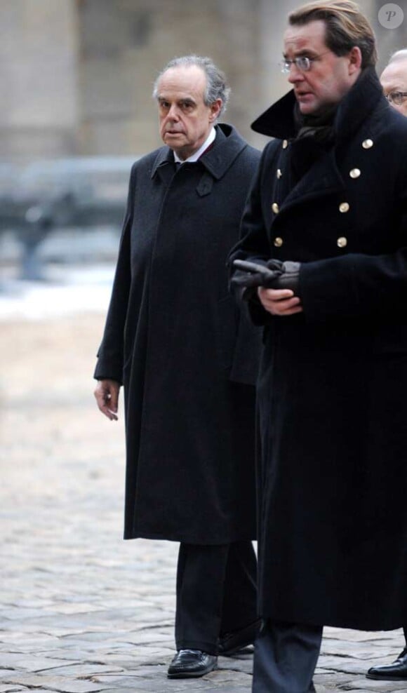Frédéric Mitterrand lors des obsèques de Philippe Séguin le 11 janvier 2010.