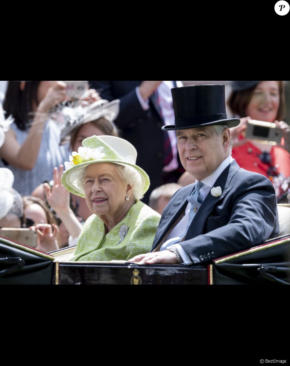 La reine Elisabeth II et le prince Andrew, duc d'York - La famille royale d'Angleterre lors du Royal Ascot, jour 5. Le 22 juin 2019