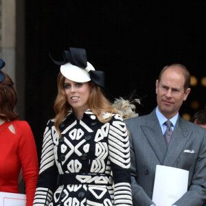 Le prince Andrew duc d'York, la princesse Eugenie d'York, la princesse Beatrice d'York, le prince Edward comte de Wessex, Louise Windsor et Sophie comtesse de Wessex - Messe à la cathédrale St Paul pour le 90ème anniversaire de la reine Elisabeth II d'Angleterre à Londres le 10juin 2016.