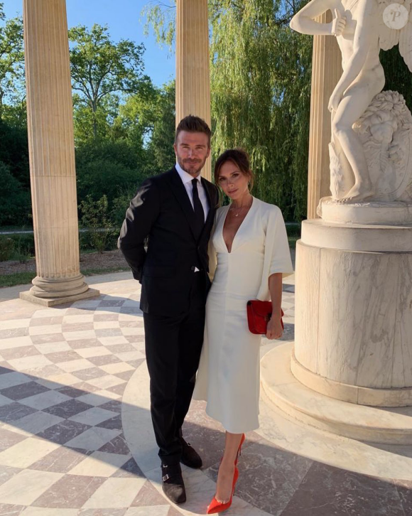 David et Victoria Beckham lors de leurs 20 ans de mariage, célébrés au Château de Versailles.