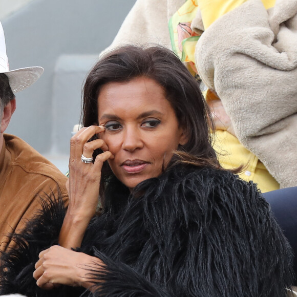 Karine Le Marchand - Célébrités dans les tribunes des internationaux de France de tennis de Roland Garros à Paris, France, le 8 juin 2019. © Jacovides / Moreau/Bestimage 