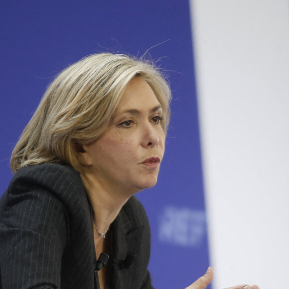La candidate Les Républicains (LR) à l'élection présidentielle 2022, Valérie Pécresse lors de la REF Présidentille du Mouvement des entreprises de France (MEDEF) à la Station F à Paris, France, le 21 février 2022.