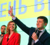 Volodymyr Zelensky et sa femme Olena en campagne en 2019 à Kiev
