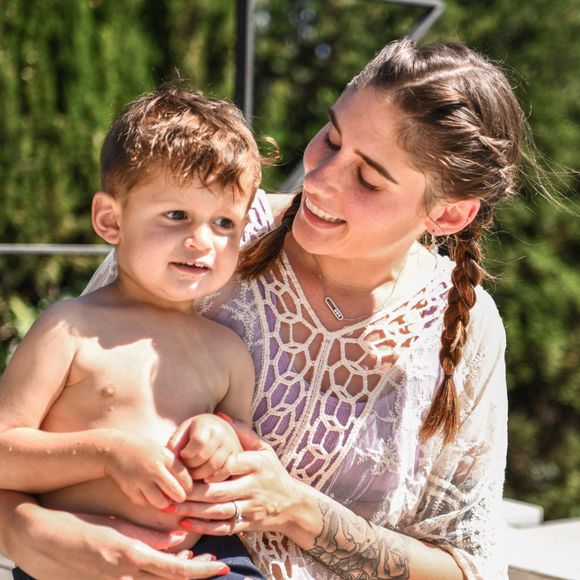 Exclusif - Jesta Hillmann et son fils Juliann - Enregistrement de l'émission "Mamans & Célèbres", à Biot.  © Jean-René Santini / Bestimage 