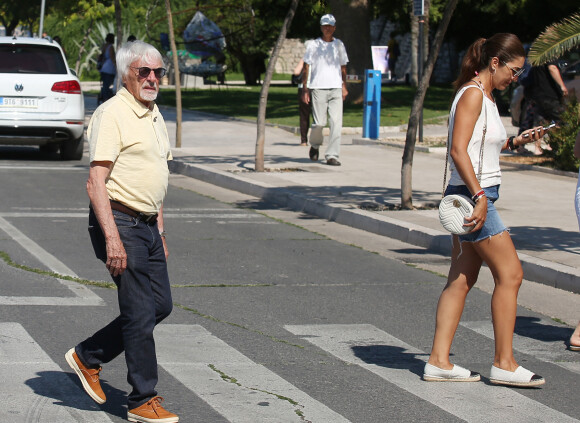 Exclusif - Bernie Ecclestone et sa femme Fabiana Flosi en vacances à Sibenik, Croatie, le 21 août 2019.