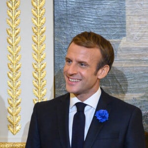 Robert Abela, premier ministre de Malte, sa femme Lydia Abela, Emmanuel Macron, president de la Republique francaise, sa femme Brigitte Macron - Dîner des chefs d'Etats et de Gouvernements, des chefs des Organisations internationales, des acteurs du numérique ainsi que des partenaires du Forum au palais de l'Elysée à Paris. Le 11 novembre 2021