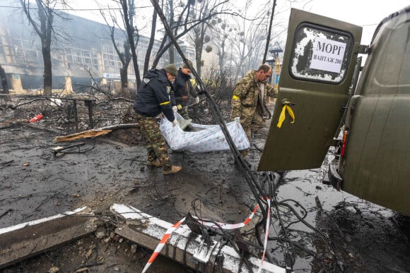 La ville de Kiev subit les bombardements de l'armée russe le 2 mars 2022. © Imago / Panoramic / Bestimage 