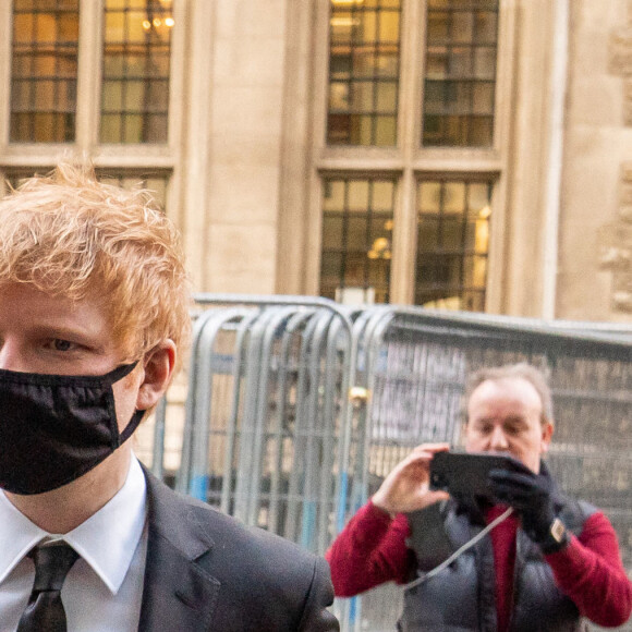 Ed Sheeran à la Haute Cour de Londres pour le début de son procès. Il est accusé de plagiat. Photo par Aaron Chown/PA Wire