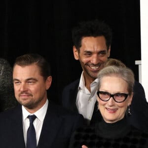 Tyler Perry, Jennifer Lawrence (enceinte), Leonardo DiCaprio, Tomer Sisley, Meryl Streep, Jonah Hill et Kid C à la première du film "Don't Look Up" à New York, le 5 décembre 2021. 