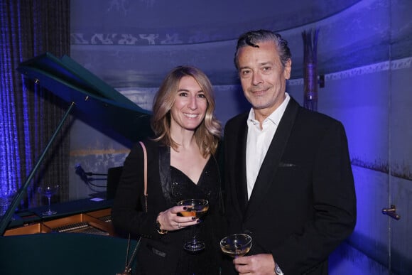Exclusif - Caroline Delage et son mari Thierry assistent à la soirée "Le Bal du Siècle", pour les 5 ans de l'hôtel Nolinski. Paris, le 8 mars 2022. © Rachid Bellak / Bestimage