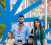 Exclusif - Olivier Giroud avec sa femme Jennifer et leurs enfants, Jade, Evan et Aaron, arrivent au Pavillon France à l'expo universelle Expo Dubaï 2020, à Dubaï, Emirats Arabes Unis