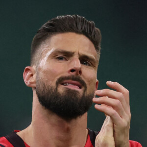 Olivier Giroud lors du match AC Milan - FC Inter Milan au stade Giuseppe Meazza. Milan, le 1er mars 2022.