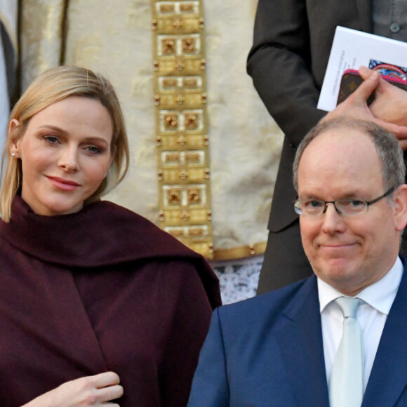 Exclusif - Ordination du nouvel archevêque de la Prinpauté de Monaco, Dominique Marie David, en présence du prince Souverain Albert II de Monaco et sa femme la princesse Charlene à Monaco le 8 mars 2019. Monseigneur Dominique Marie David remplace Monseigneur Bernard Barsi en poste à Monaco depuis l'an 2000. © Bruno Bebert / PRM / Bestimage