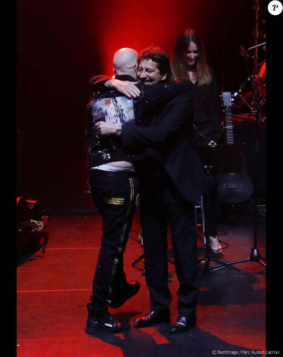Pascal Obispo, Laurent Gerra - XVème gala pour la Fondation Recherche Alzheimer à l'Olympia à Paris le 14 mars 2022. © Photo Marc Ausset-Lacroix/Bestimage