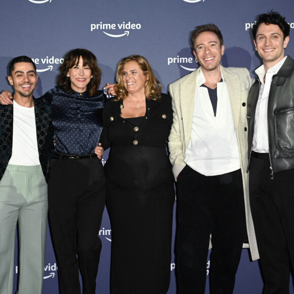 Exclusif - Djanis Bouzyani, Sophie Marceau, Lisa Azuelos, Colin Woodell - Avant-première du film "I Love America" au Centquatre à Paris le 10 mars 2022.  © Coadic Guirec/Bestimage 