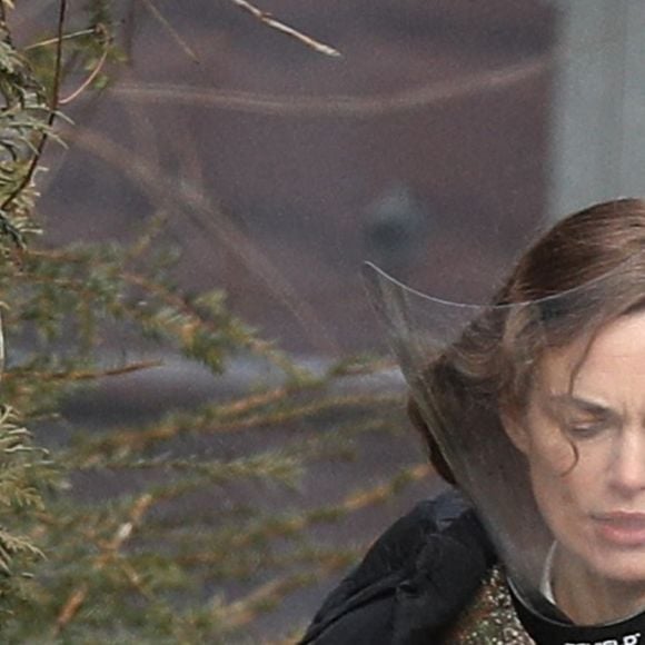 Exclusif - Keira Knightley sur le tournage du film "Boston Strangler" à Boston, le 26 janvier 2022.