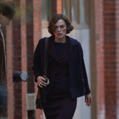 Exclusif - Keira Knightley sur le tournage du film "Boston Strangler" à Boston, le 10 décembre 2021.