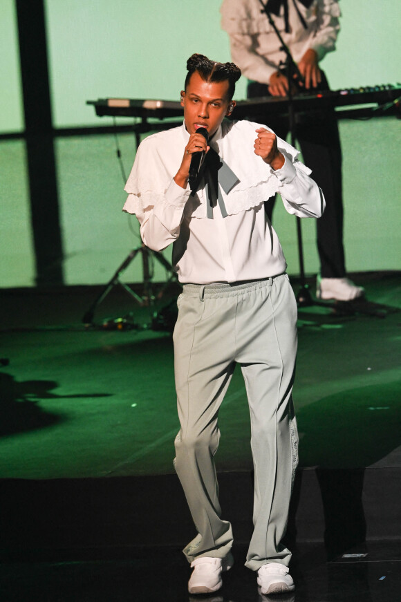 Stromae lors de la 37e cérémonie des Victoires de la musique à la Seine musicale de Boulogne-Billancourt, le 11 février 2022. © Guirec Coadic/Bestimage