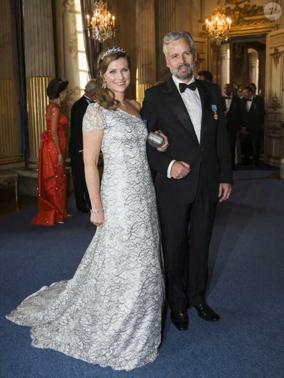 La princesse Martha Louise de Norvège et son mari Ari Behn - Banquet donné en l'honneur du 70ème anniversaire du roi Carl Gustav de Suède au palais royal à Stockholm, le 30 avril 2016.