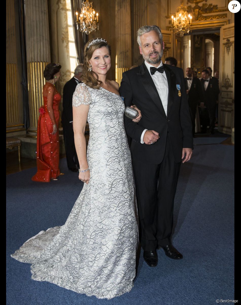 La princesse Martha Louise de Norvège et son mari Ari Behn - Banquet donné en l'honneur du 70ème anniversaire du roi Carl Gustav de Suède au palais royal à Stockholm, le 30 avril 2016.
