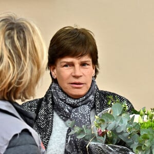 La princesse Stéphanie de Monaco et Dominique Serra, fondatrice et organisatrice du rallye, donnent le départ de la 31ème édition du Rallye des Gazelles ("Rallye Aïcha des e-gazelles") sur la place du Palais Princier à Monaco, le 18 mars 2022. © Bruno Bebert/Bestimage