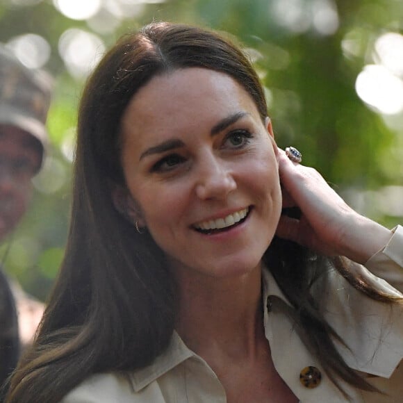 Le prince William et sa femme Kate Middleton visitent la réserve forestière de Chiquibul au Bélize, auprès des soldats de la British Army Training Support Unit (BATSUB), le 21 mars 2022.