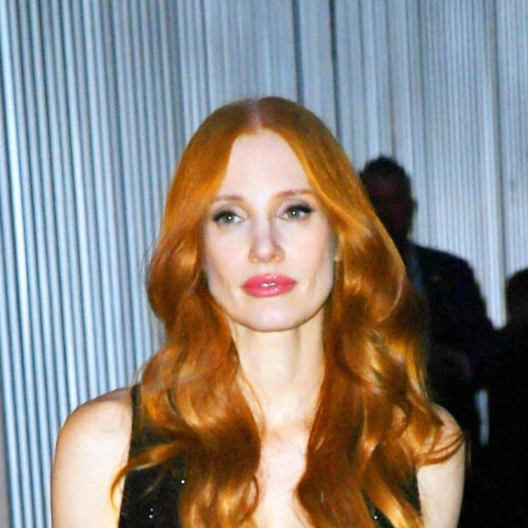 Jessica Chastain arrive au Musée d'Art Moderne pour assister au défilé de mode Ralph Lauren Collection, collection automne-hiver 2022. New York, le 22 mars 2022.