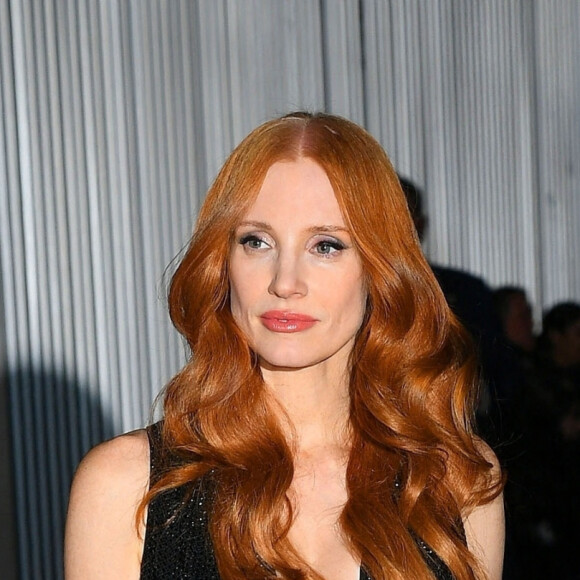 Jessica Chastain arrive au Musée d'Art Moderne pour assister au défilé de mode Ralph Lauren Collection, collection automne-hiver 2022. New York, le 22 mars 2022.