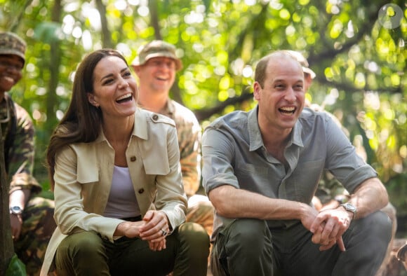 Le prince William, duc de Cambridge, et Catherine (Kate) Middleton, duchesse de Cambridge, visitent Caracol, un ancien site archéologique maya au plus profond de la jungle dans la forêt de Chiquibul au Belize, lors de leur tournée dans les Caraïbes au nom de la reine pour marquer son jubilé de platine. Belize, le 21 mars 2022. 