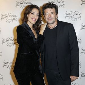 Laurie Cholewa, Patrick Bruel - Photocall de la 10ème édition du concert caritatif "Leurs voix pour l'espoir" au profit de la fondation ARCAD (Aide et recherche en Cancérologie Digestive) et la lutte contre le cancer du pancréas à l'Olympia à Paris le 11 octobre 2021. © Marc Ausset-Lacroix - Pierre Perusseau / Bestimage 