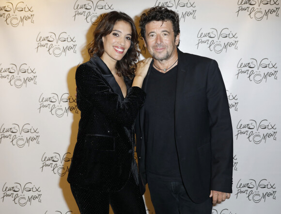 Laurie Cholewa, Patrick Bruel - Photocall de la 10ème édition du concert caritatif "Leurs voix pour l'espoir" au profit de la fondation ARCAD (Aide et recherche en Cancérologie Digestive) et la lutte contre le cancer du pancréas à l'Olympia à Paris le 11 octobre 2021. © Marc Ausset-Lacroix - Pierre Perusseau / Bestimage 