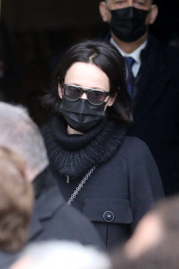 Gaëlle Pietri (ex-compagne du défunt) - Sorties des obsèques (bénédiction) de Gaspard Ulliel en l'église Saint-Eustache à Paris. Le 27 janvier 2022 © Jacovides-Moreau / Bestimage