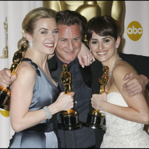 Hollywood CA 81ème Cérémonie des Oscars, Press Room Sean Penn & Penelope Cruz & Kate Winslet