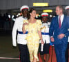 Le prince William et Kate Middleton quittent les Bahamas depuis l'aéroport international Lynden Pindling. Ce départ marque la fin de leur tournée dans les Caraïbes, au nom de la reine Elizabeth, pour célébrer son jubilé de platine. Le 26 mars 2022.