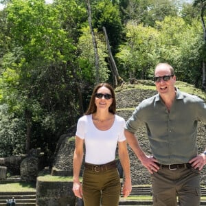 Le prince William, duc de Cambridge, et Catherine (Kate) Middleton, duchesse de Cambridge, visitent Caracol, un ancien site archéologique maya au plus profond de la jungle dans la forêt de Chiquibul au Belize, lors de leur tournée dans les Caraïbes au nom de la reine pour marquer son jubilé de platine. Belize, le 21 mars 2022.