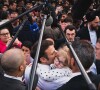 Photo du déplacement d'Emmanuel Macron, président sortant en campagne pour les élections